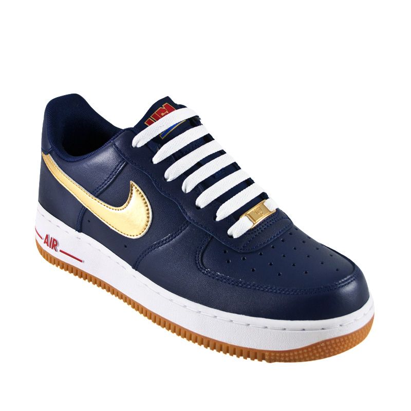 Nike Air Force 1 Low Midnight Gold USA  Olympic Men Shoes 488298 406 