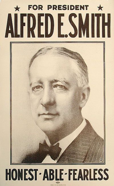 1928 Alfred Smith Honest Able Fearless Campaign Poster