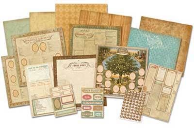 Family Tree Ancestry 12x12 Scrapbooking Kit DELUXE110 PCS SALE
