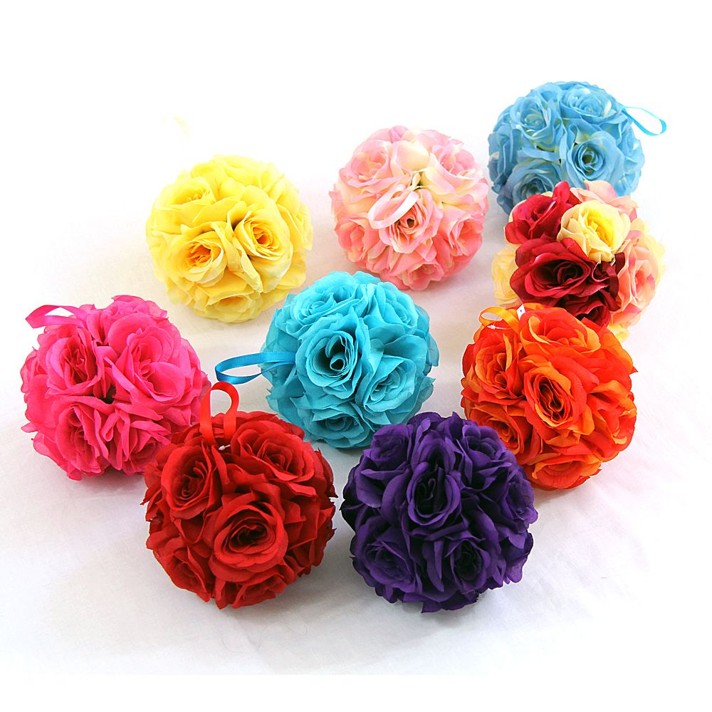 Silk Rose Wedding Flower Hanging Ball Decorations Floral Supplies 