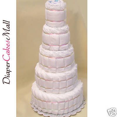 Baby Shower Undecorated 5 Tier Diaper Cake Baby Cake