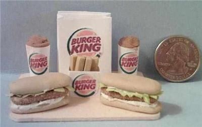 Barbie Sized Burger King Food Displays Salad Chicken Subs