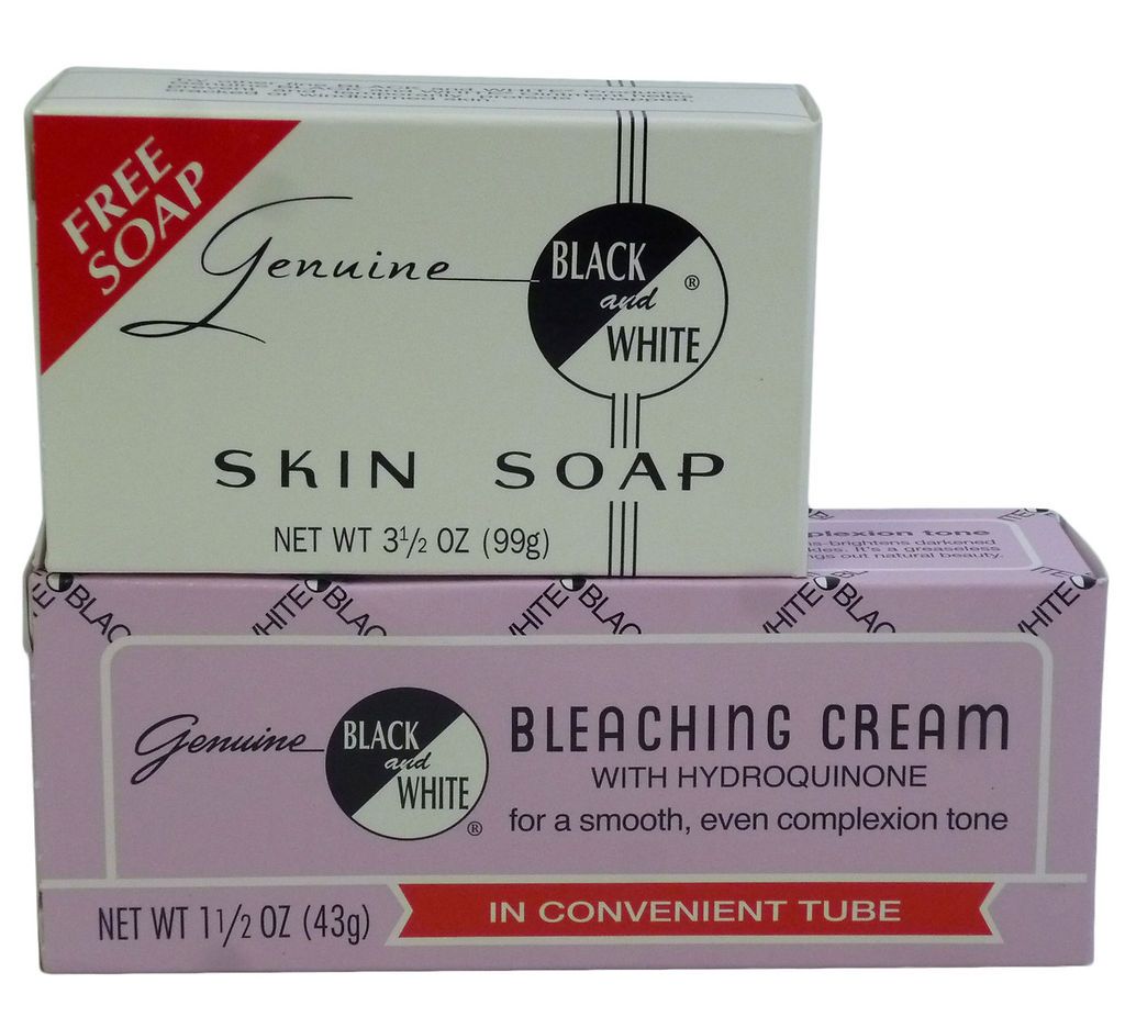 Genuine Black & White Bleaching Cream With Hydroquinone & Skin Soap 