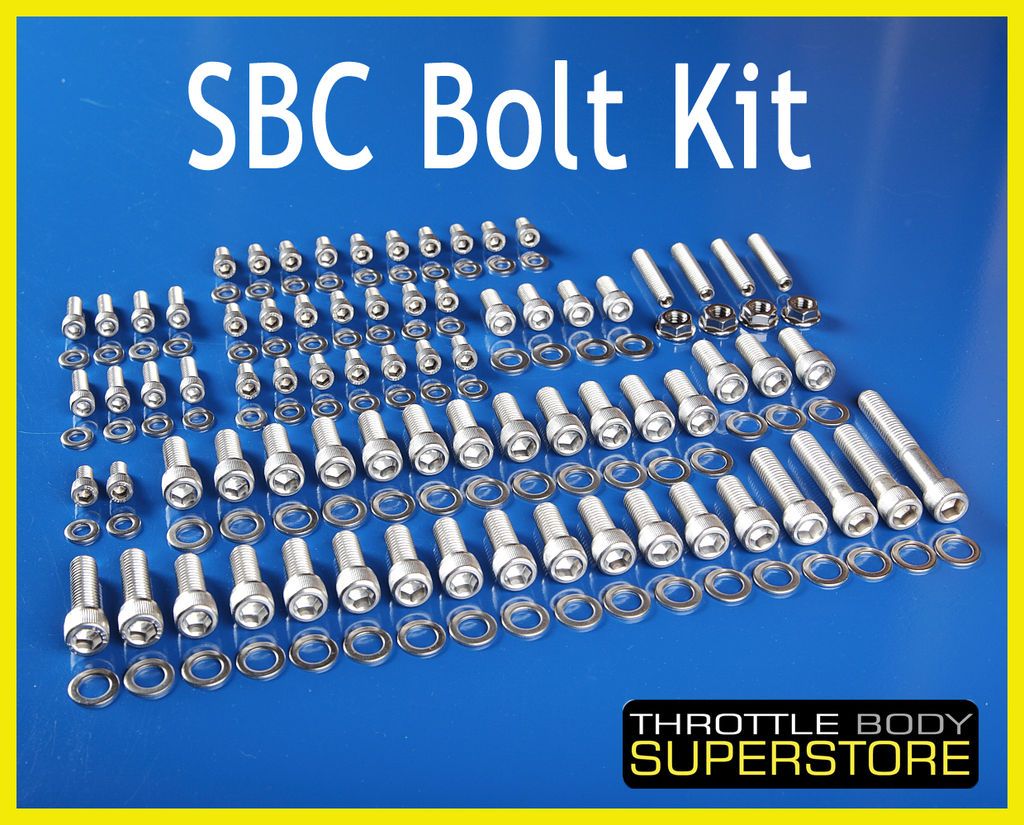 SBC Engine Bolt Kit Stainless Small Block Chevy 265   400 Short Water 