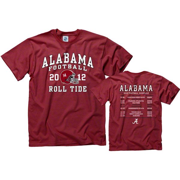 Alabama Crimson Tide 2012 Football Season Schedule T Shirt