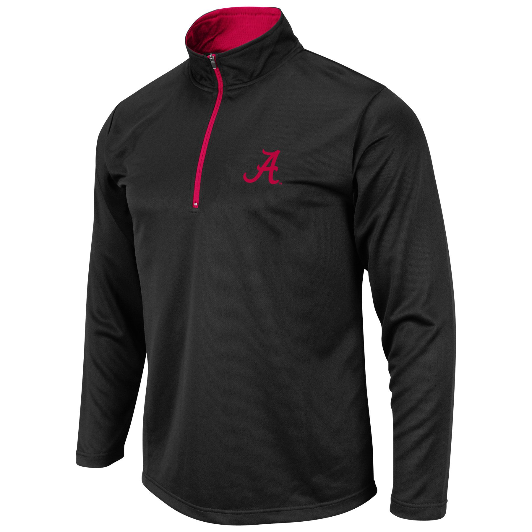 Alabama Crimson Tide Mens Mako 1/4 Zip Long Sleeve T Shirt   Black 