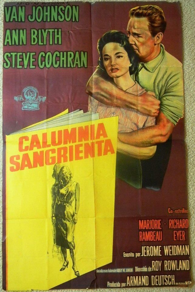 Van Johnson Ann Blyth Slander 1957 Movie Poster 1sh 6558