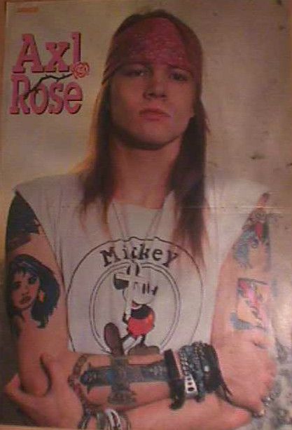 German Poster AXL Rose Guns N Roses not SHIRTLESS Tattoo Rock Band.