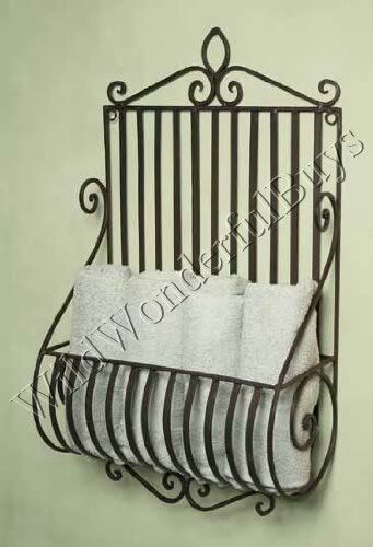 Tuscan Scroll Wrought Iron Wall Basket Planter French Country New 