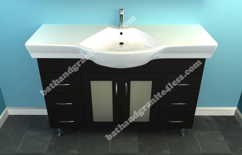 Eurofit 47 Black Narrow Bathroom Sink Cabinet Vanity