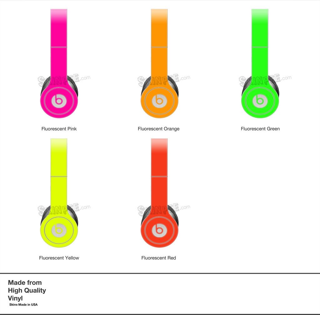 Red Neon Skin Kit for Monster Beats by Dr Dre Solo Headphones