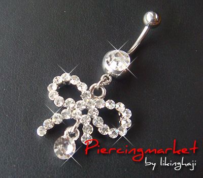   Dangle Bow Belly Button Navel Rings Ring Bar body piercing jewelry 2Y1