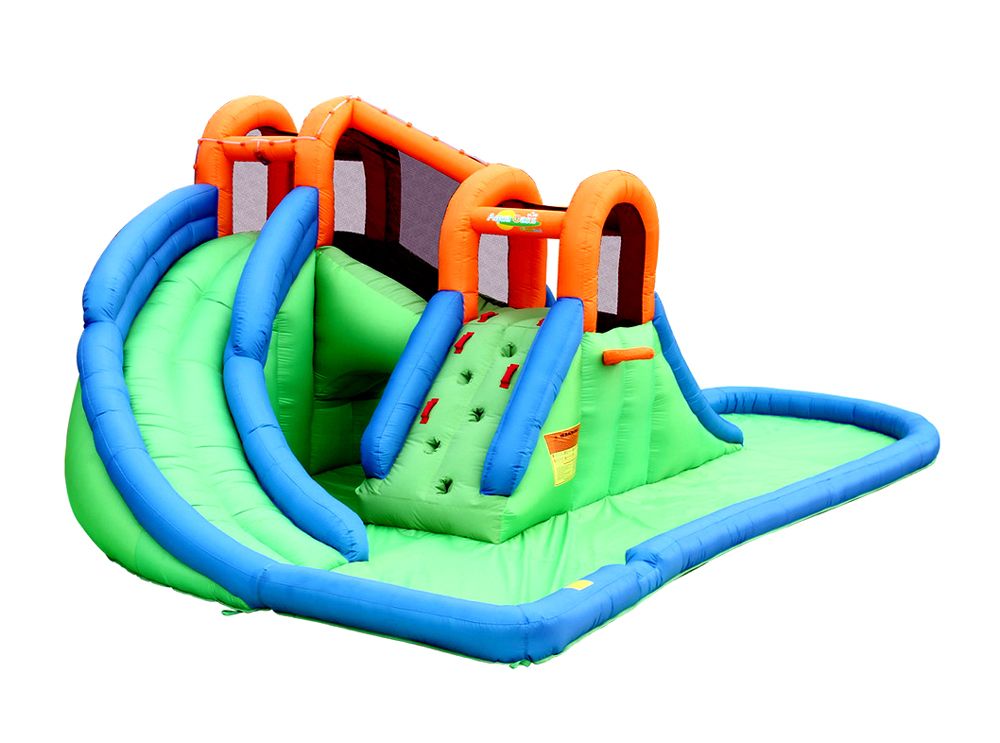 Bounceland Inflatable Island Water Slides Backyard Water Park with 
