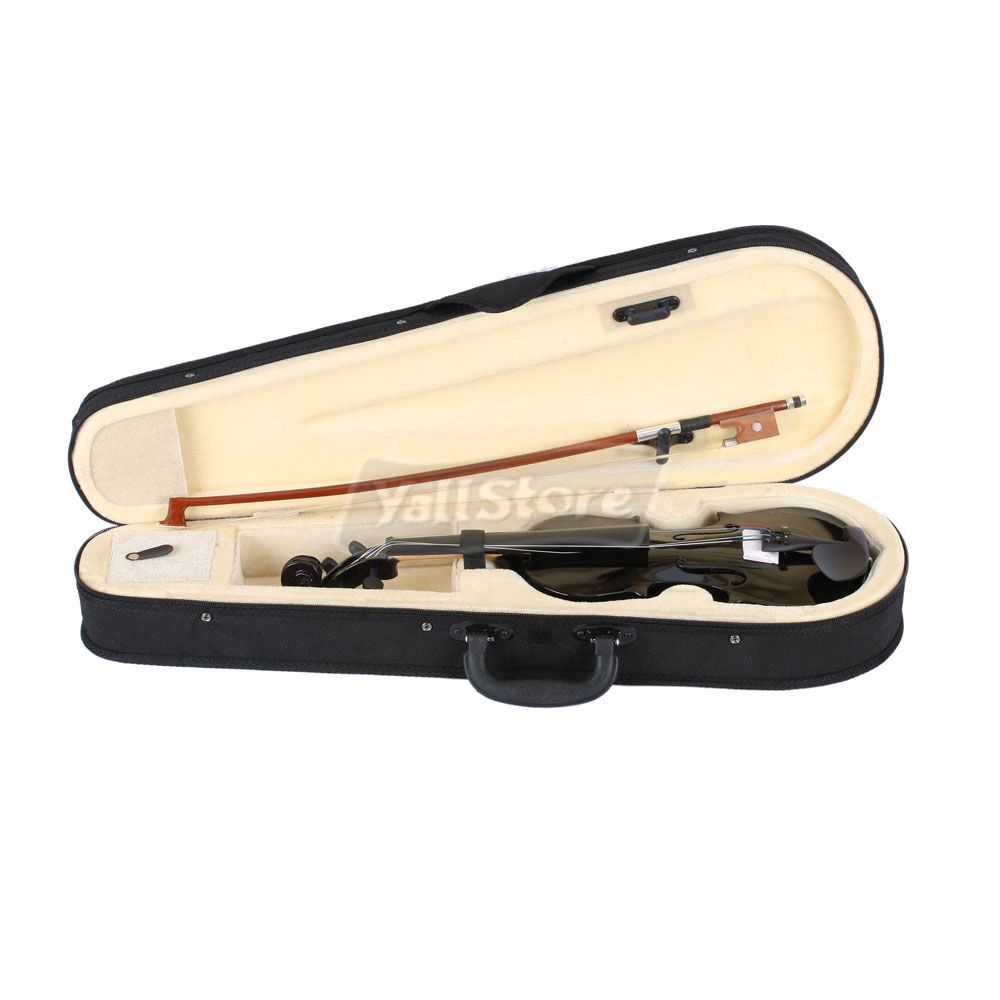 Full Size Black Acoustic Violin with Case Bow Rosin