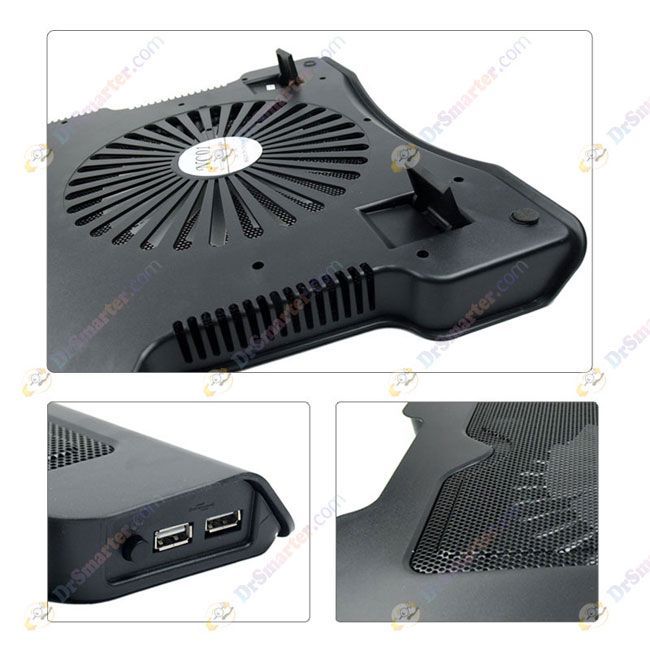 USB Metal Laptop Cooling Pad 1 Super Silent Fan Stand