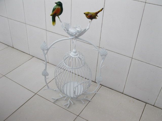 1x White Luxury Hanging Bird Cage Stand Wedding Favor