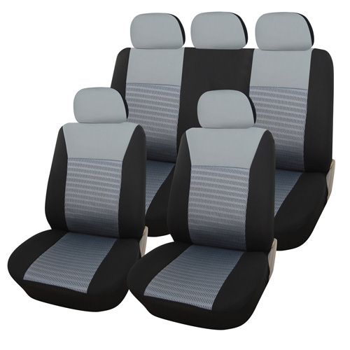   Piece Universal Car Vehicle Seat Cover Set Black and Gray