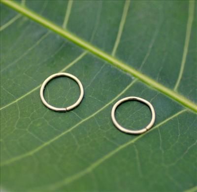 Small 14K Gold Hoop Earrings Cartilage/Endless/catchless/tragus/helix 
