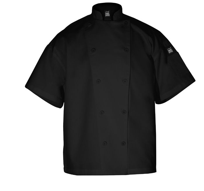 chefs knife n steel jacket short sleeve black large