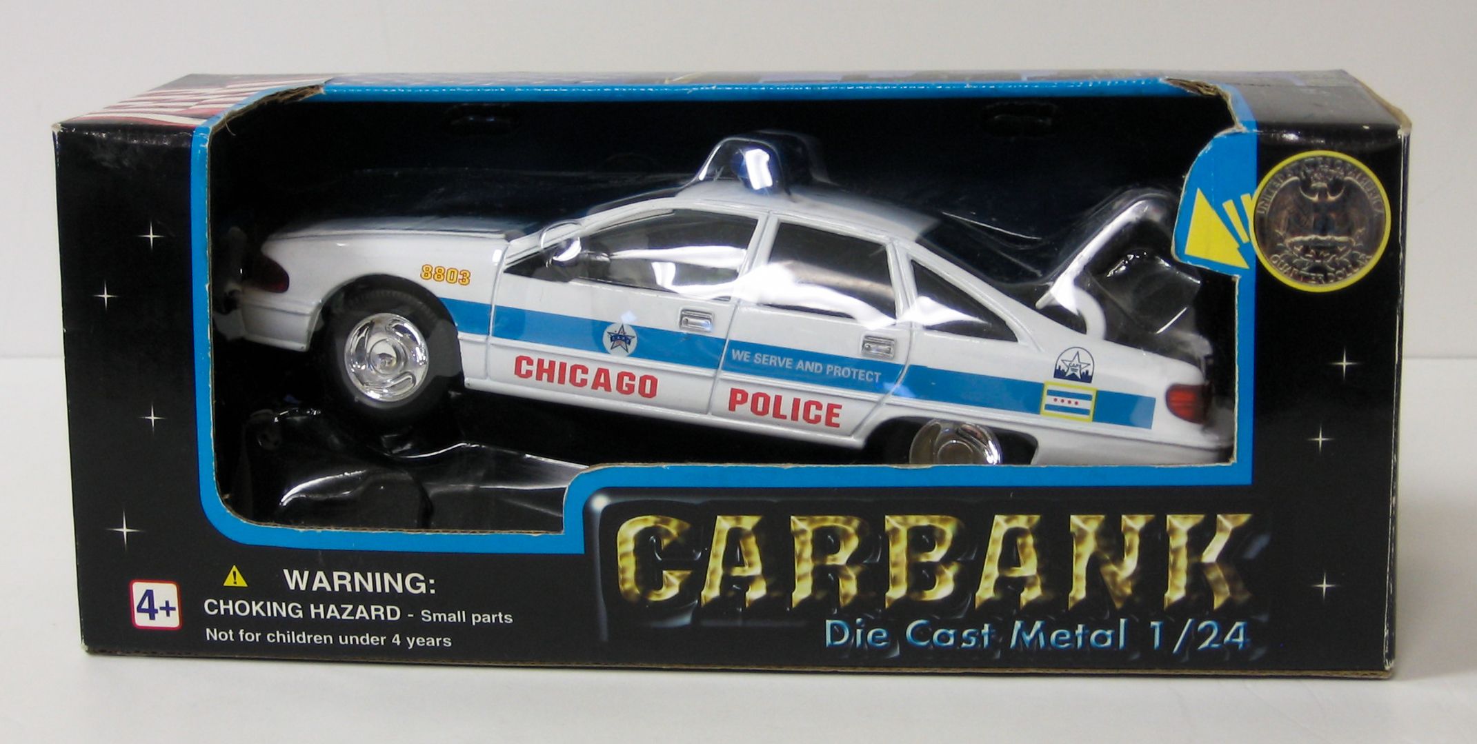 Chevrolet Caprice Chicago Police Diecast Metal Car Money Bank   124