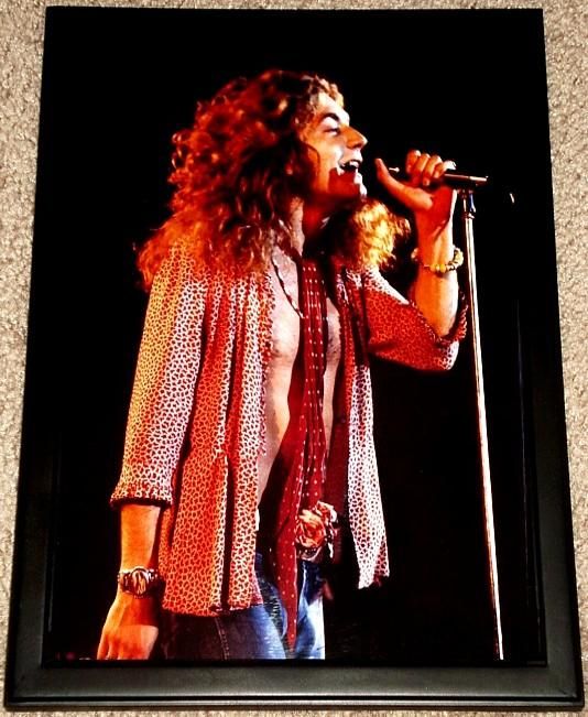 Robert Plant LED Zeppelin Live Framed 1970s Portrait