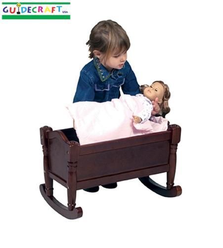New Wooden Kids Baby Doll Bed Wood Cradle Crib Espresso
