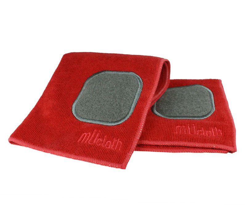 MU Kitchen Crimson Red 12 x 12 Microfiber Dish Cloth with Scrubber