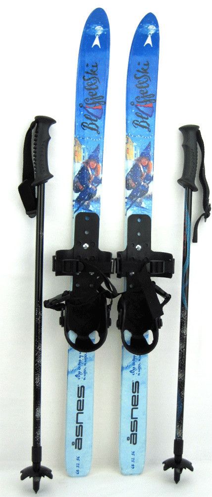 Kids Nordic Cross Country Skis Bindings and Adjustable Poles 90 cm