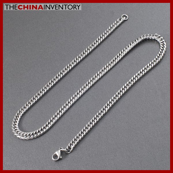 7mm Mens 24 Stainless Steel Curb Chain Necklace N5004