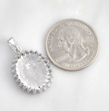 Sterling Silver Blue Opal CZ Oval Necklace Pendant 925