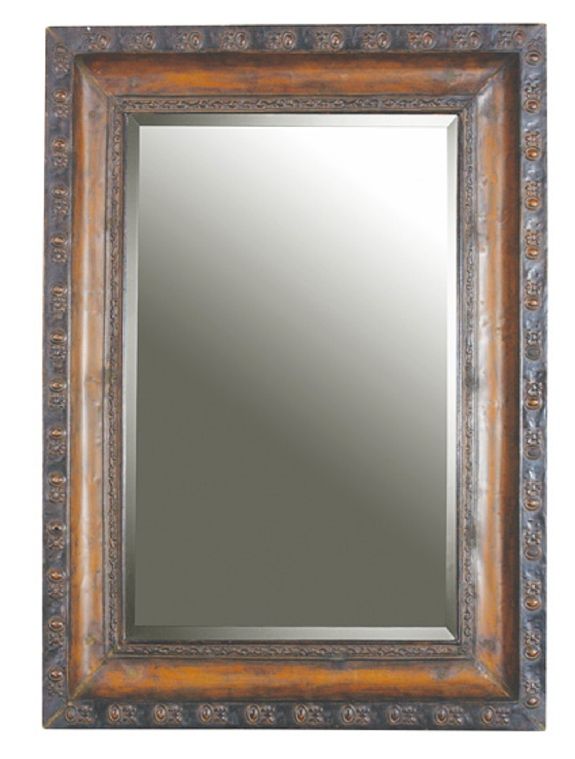 Rectangle Embossed Mahogany Glaze Uttermost Wall Mirror