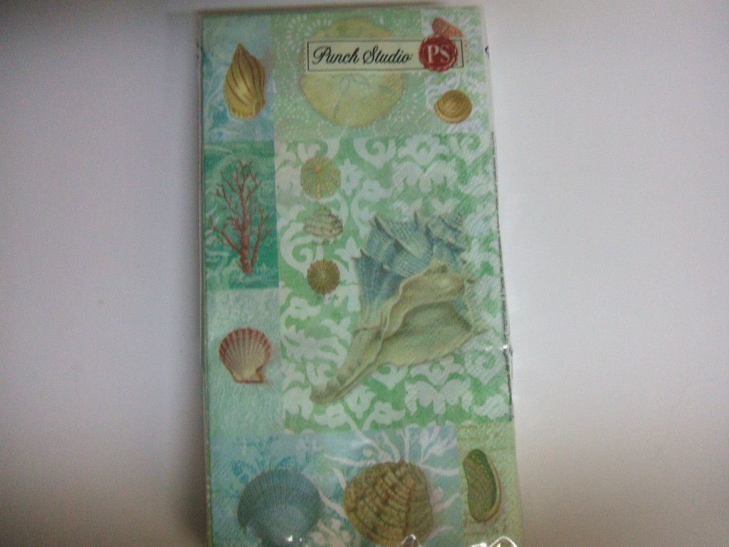 Sea Treasures Seashells Paper Guest Towel Napkin Use for Decoupage