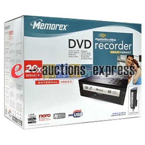 Memorex 20x Lightscribe DVD CD External Reader Drive