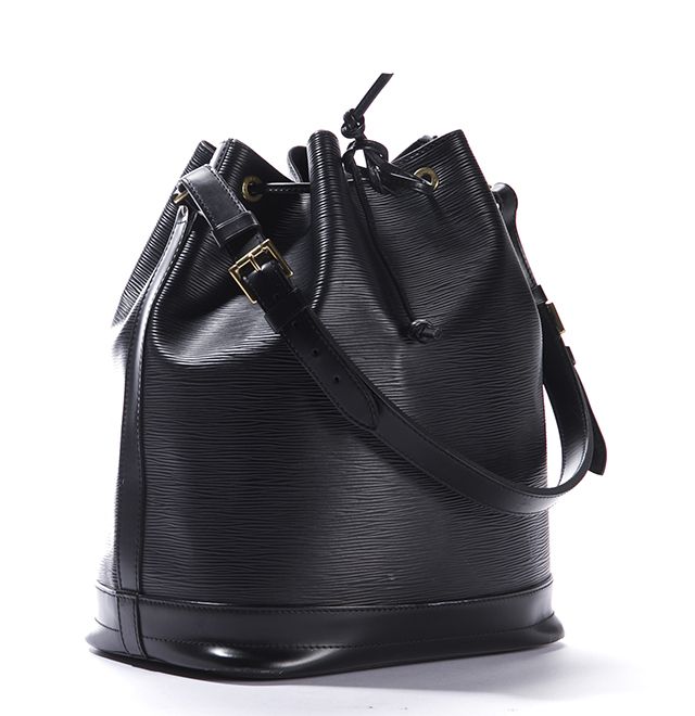 louis vuitton black epi leather noe drawstring shoulder bag