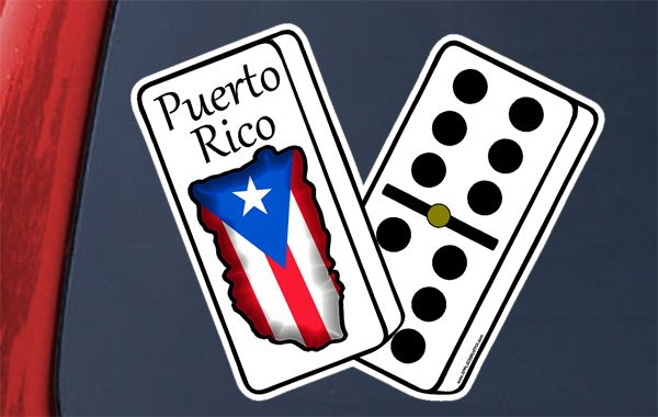 Dominoes with Puerto Rico Flag Sticker Decal Rican Dominos Domino