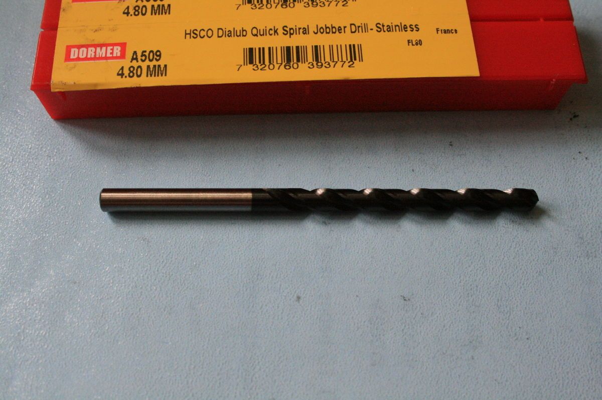 Dormer Drill A509 4 80mm Dia HSCO Dialub Quick Spiral Jobber Drill