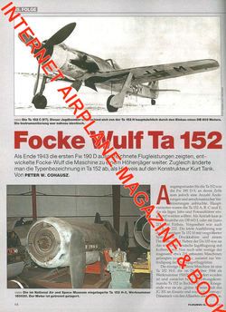  Classic Jun 02 WW2 TA152 Martin Baker MB 5 Dornier Wal F6F C 46