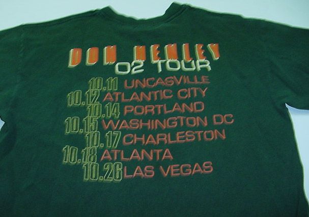 Don Henley The Eagles 2002 Concert Tour T Shirt Sz Mens L