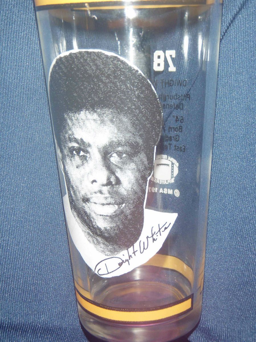 Pittsburgh Steelers DWIGHT WHITE vintage glass 1976 hvy wt