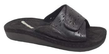 New Encanto Lorna Black Leather Sandal Shoe Sandals