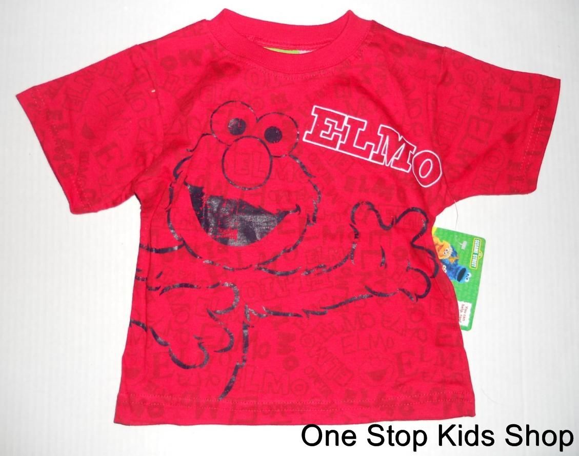 Elmo Boys 3T 4T 5T Short Sleeve Shirt Top Sesame Street