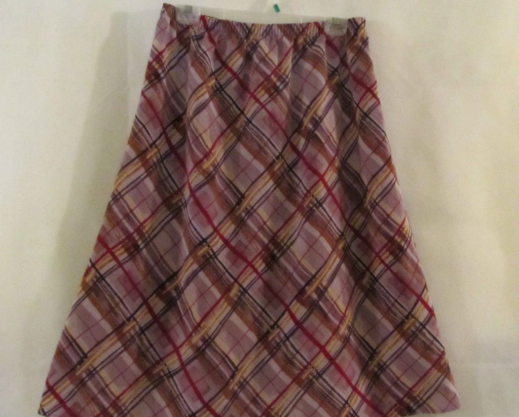 Susan Graver Peachskin Elastic Waist Pull on Skirt Purples or Reds