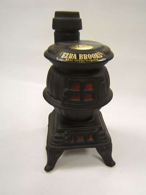 Ezra Brooks Whiskey Bottle Pot Belly Stove 1968
