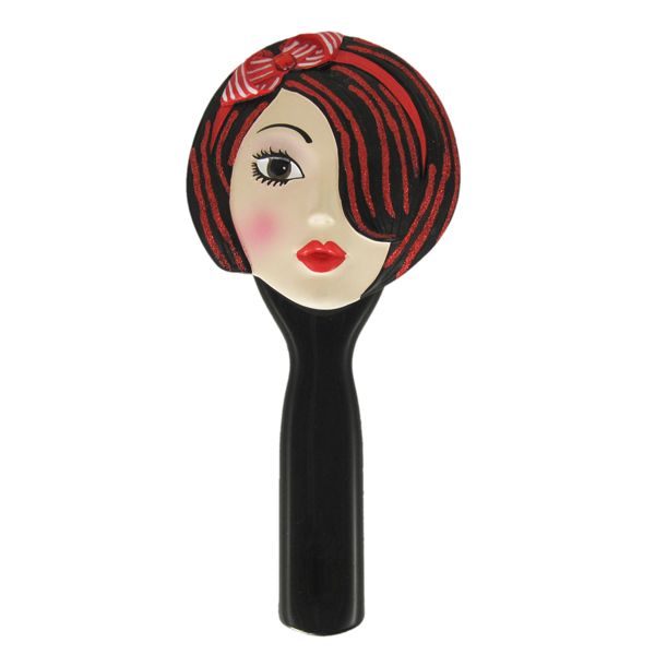 Hand Mirror Awake Face Brunette Red Headband Makeup