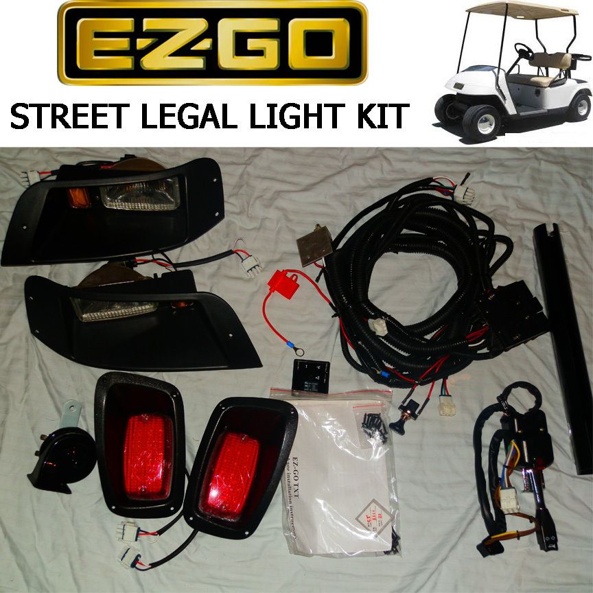 EZGO TXT Golf Cart DELUXE Street Legal Light Kit 