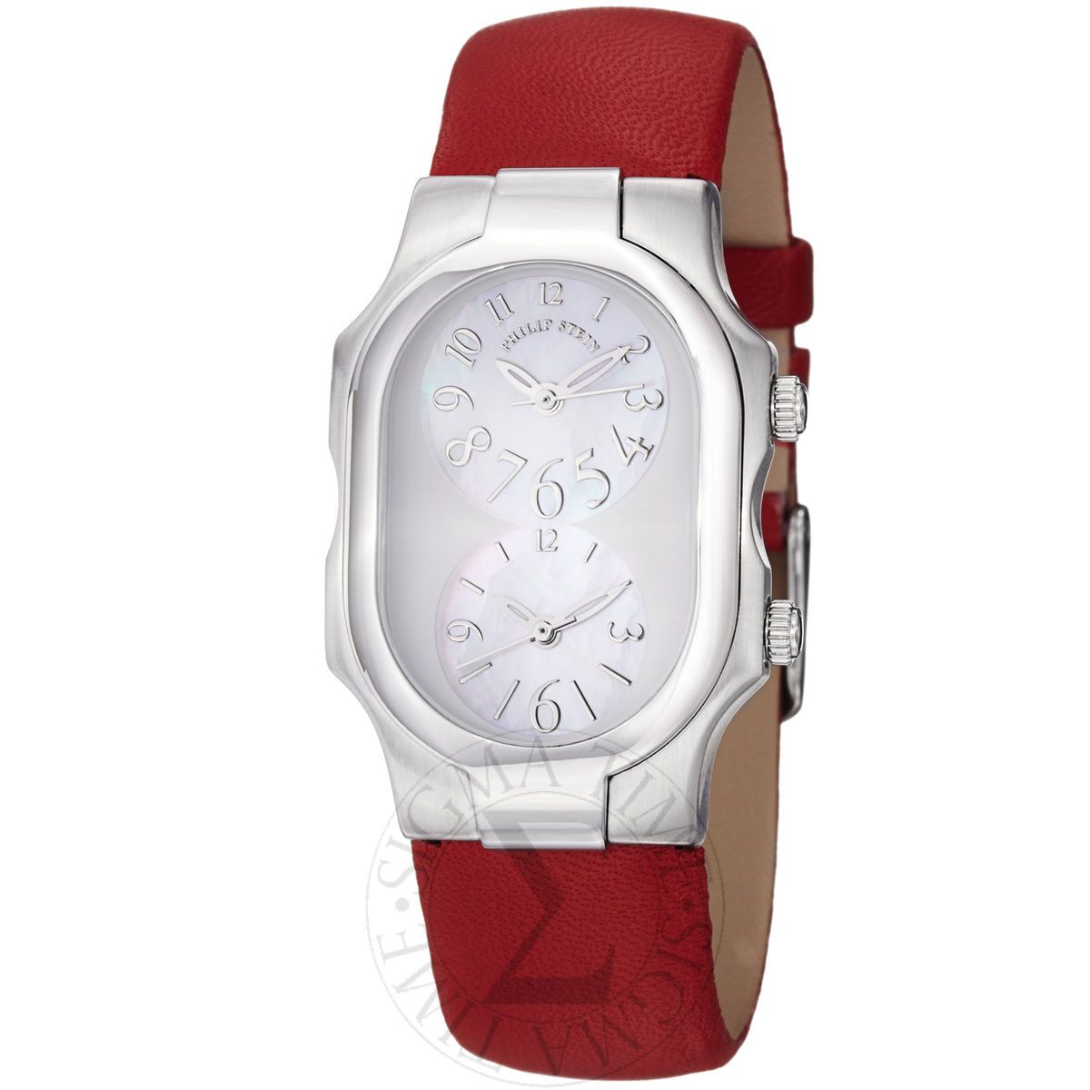 Philip Stein Womens Signature Red Leather Strap Quartz Watch 1 F Fsmop