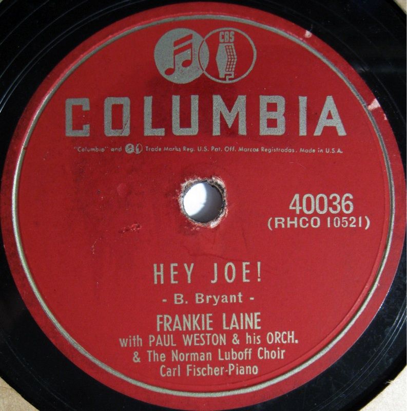 Frankie Laine Columbia 40036 Sittin in The Sun 50SPOP