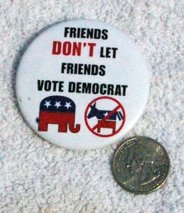 Friends DonT Let Friends Vote Democrat Pinback Button