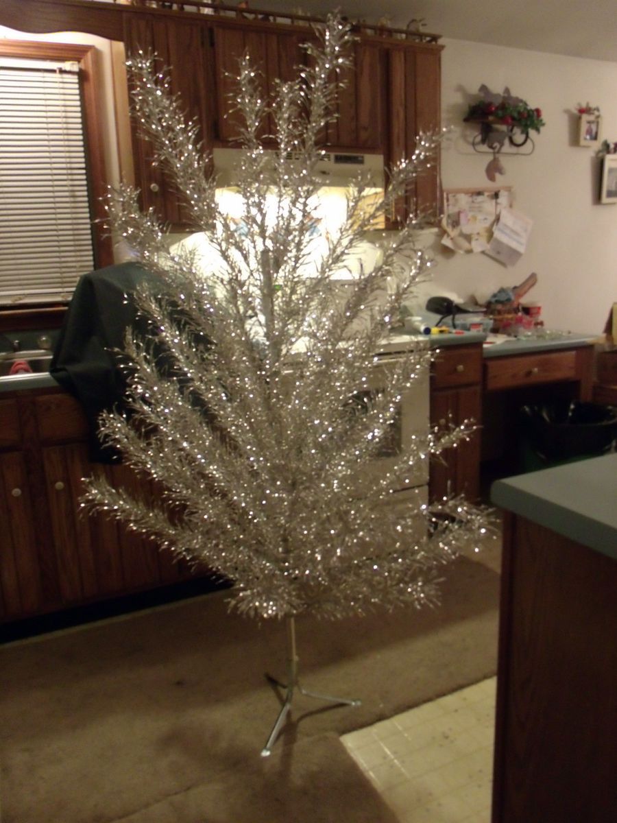 Ft Metal Foil Sapphire by Regal Artificial Silver Christmas Tree