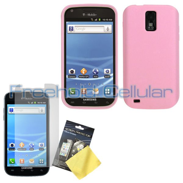 Light Pink Silicone Skin Cover Case Film for T Mobile Samsung Galaxy S